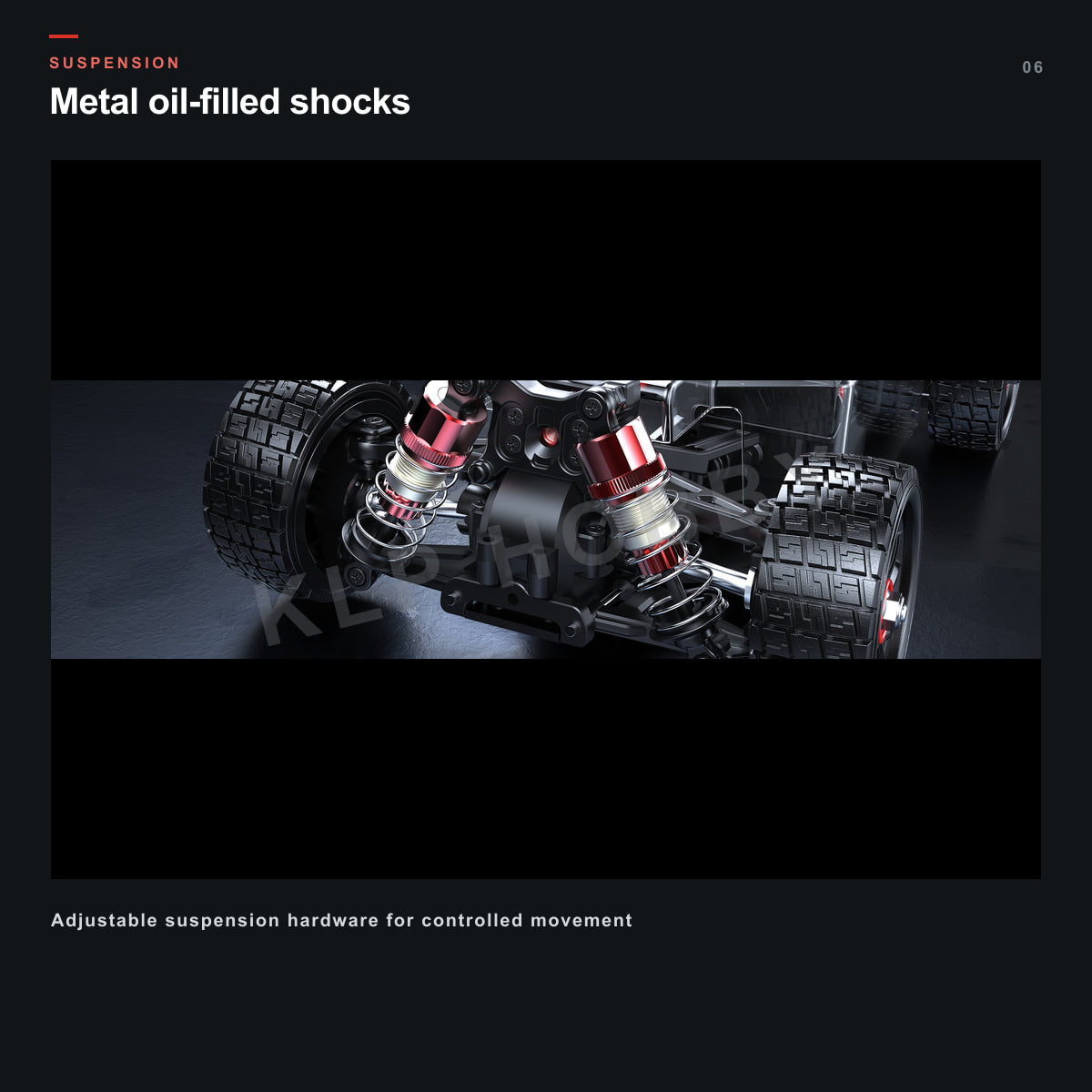 MJX Hyper Go 14303 metal oil-filled shock absorbers