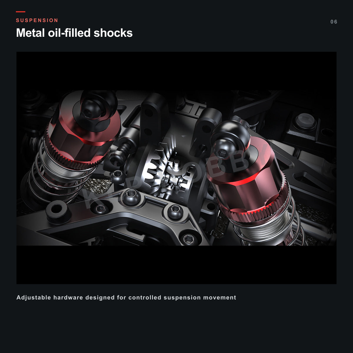 MJX Hyper Go 14304 metal oil-filled shock absorbers