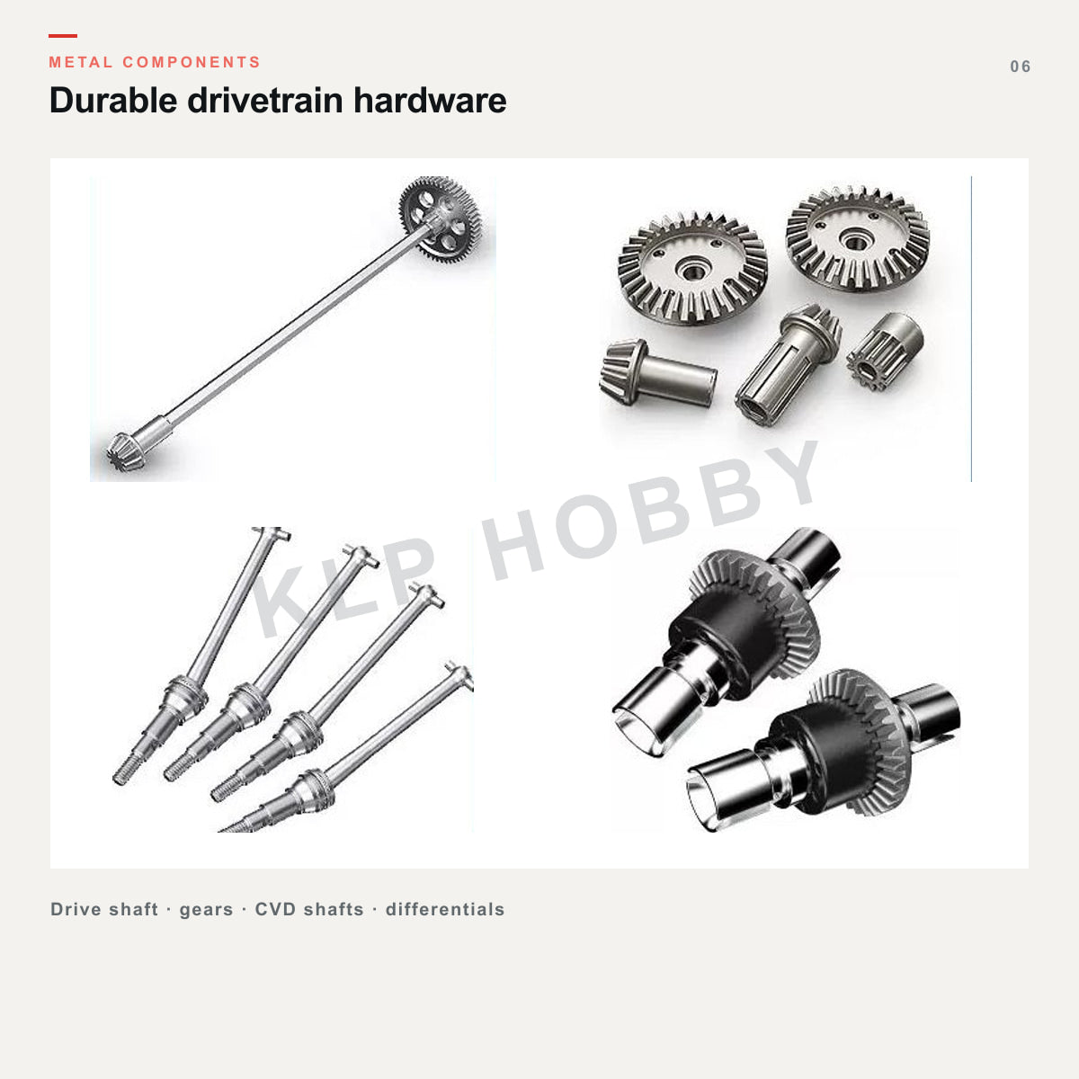 MJX Hyper Go 16213 metal drivetrain components