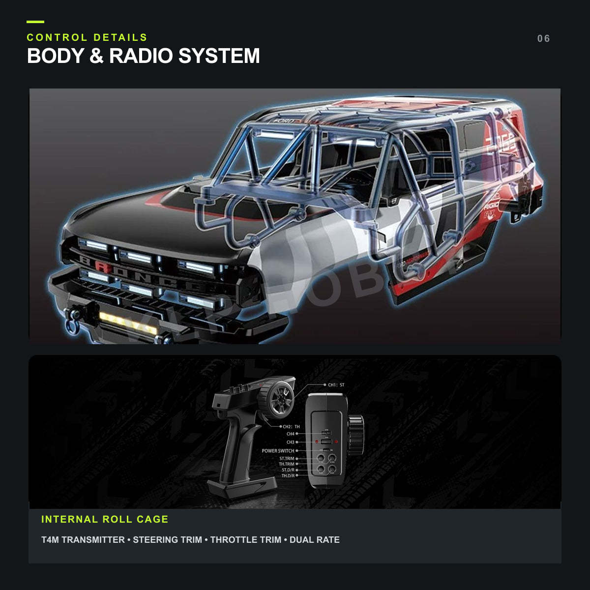 MJX Hyper Go H12P body and T4M radio system
