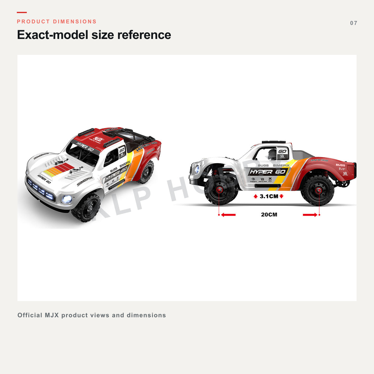 MJX Hyper Go 14211 product views and dimensions