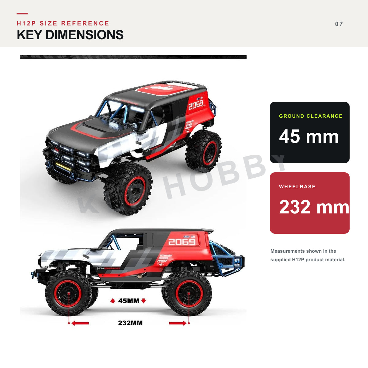 MJX Hyper Go H12P key dimensions