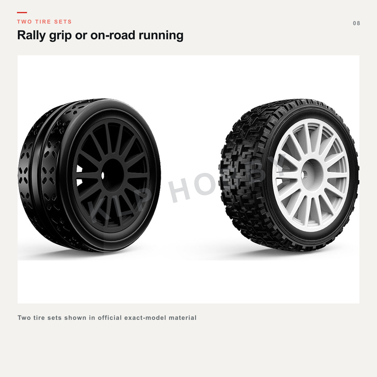 MJX Hyper Go 10304 rally and on-road tire sets