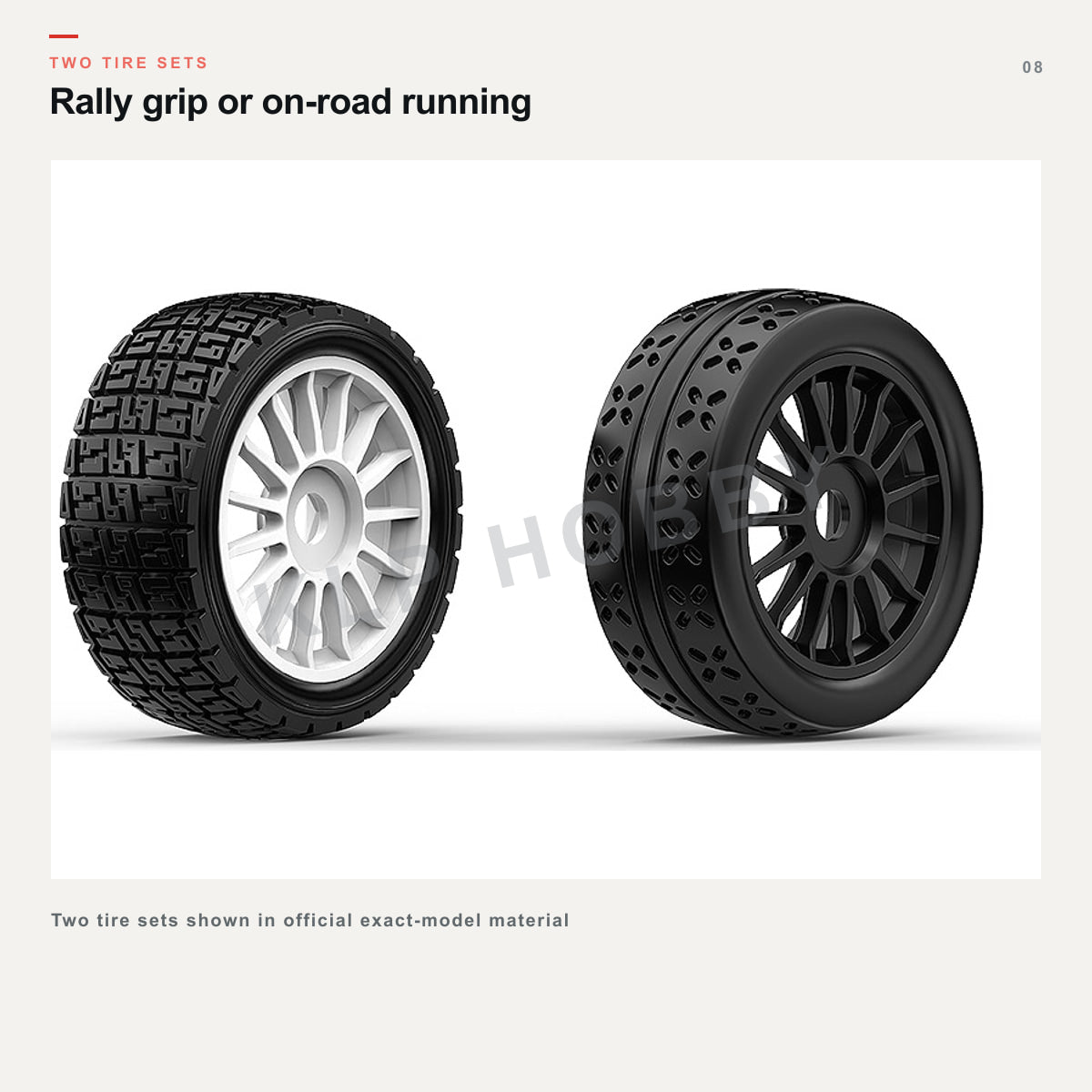MJX Hyper Go 7304 rally and on-road tire sets