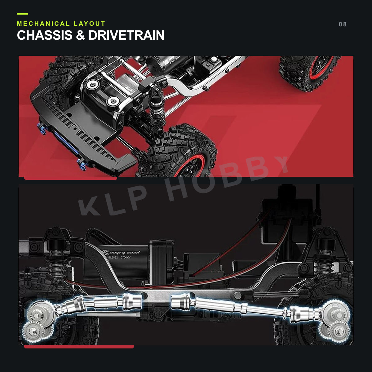 MJX Hyper Go H12P chassis and drivetrain
