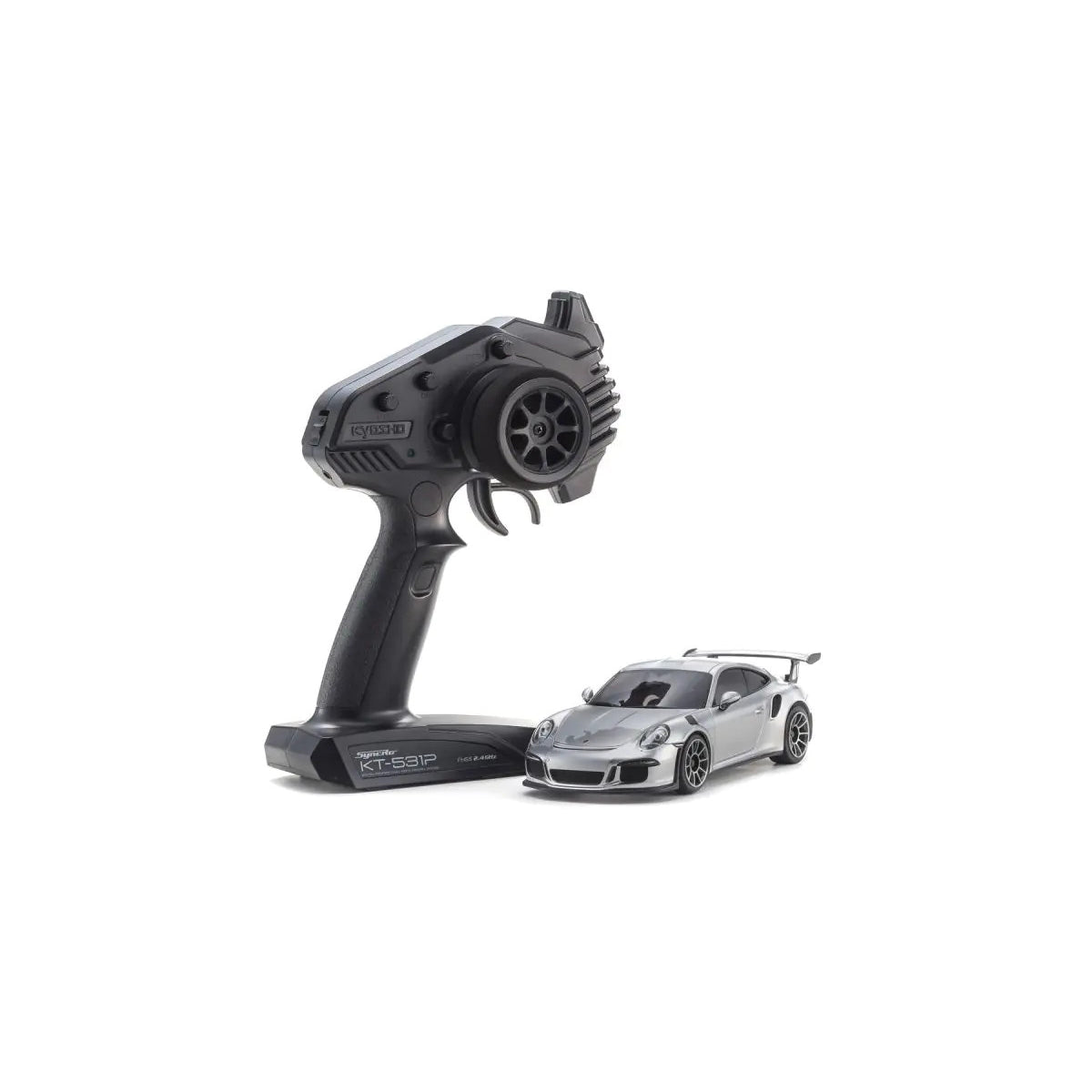 KYOSHO MR04 RWD Readyset Porsche 911 GT3 RS Silver 32358S