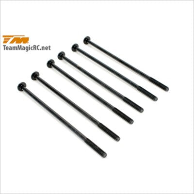 Team Magic Button Head Screws M3 x 80mm (6 pcs) 26380RCR