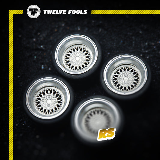1/64 SCALE RS WHEELS & TIRES 3D PRINT 6.8mm TLV INNO TARMAC WORK MINIGT CUSTOMS