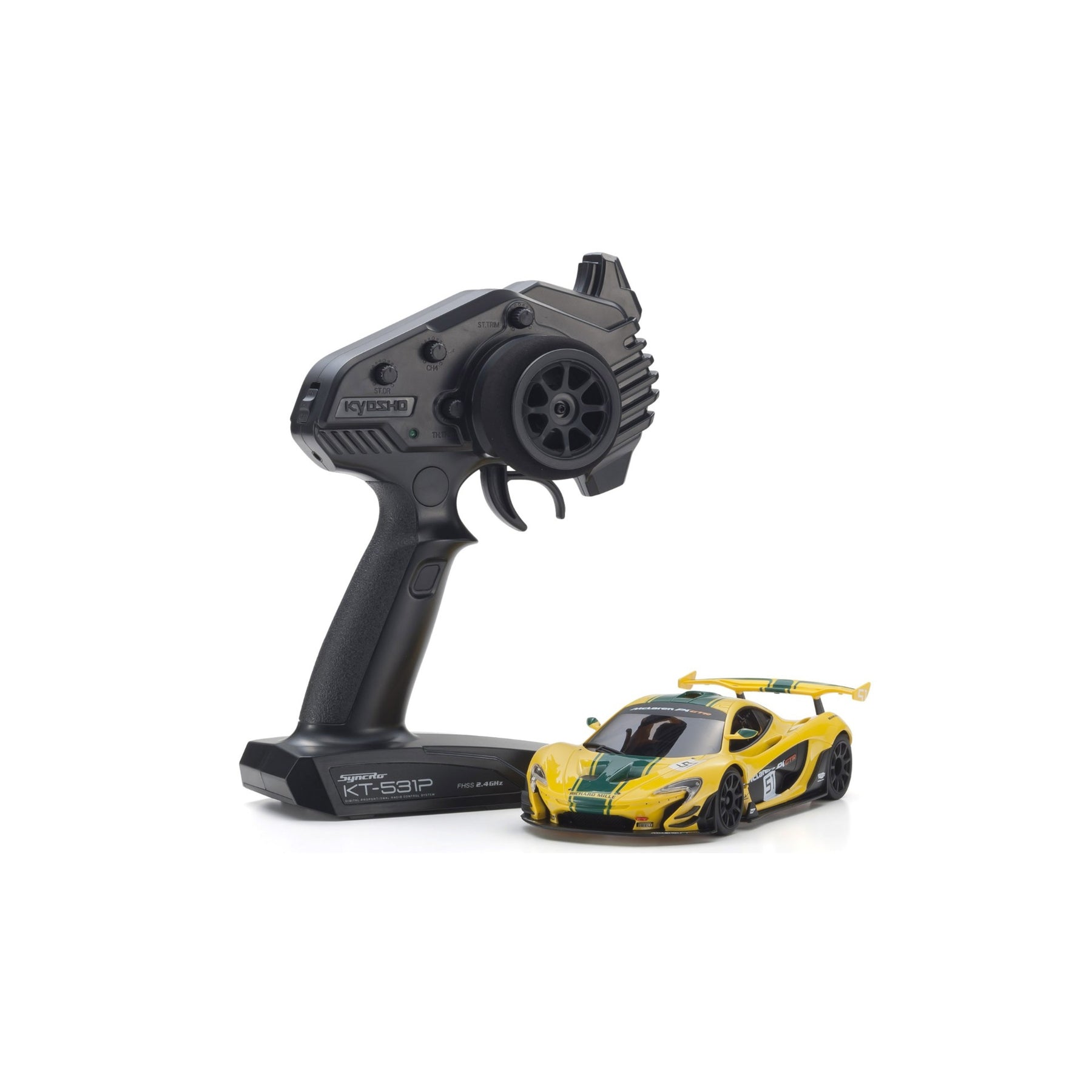 Kyosho MINI-Z RWD MR04 McLaren P1 GTR Yellow/Green — 32375YG