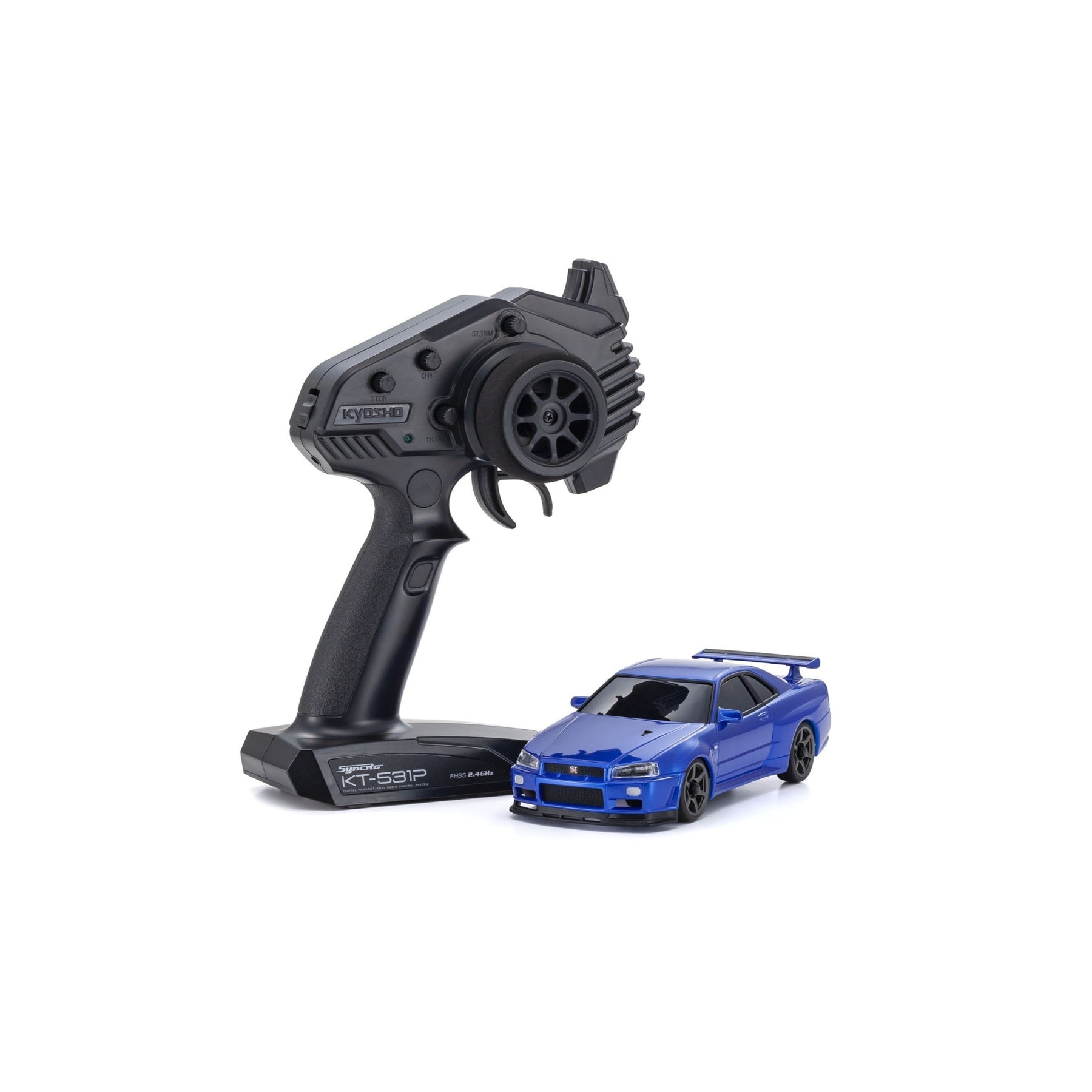 Kyosho MINI-Z AWD NISSAN SKYLINE GT-R R34 V.specⅡNur Metallic Blue 32658MB — 32658MB