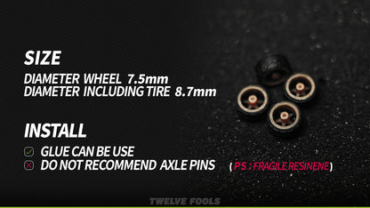 1/64 SCALE VSKF WHEELS & TIRES 3D PRINT 7.5mm TLV INNO TARMAC WORK MIN