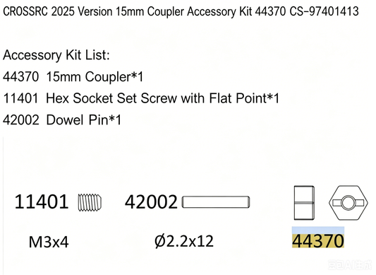 CROSSRC  part 44370 15mm hex