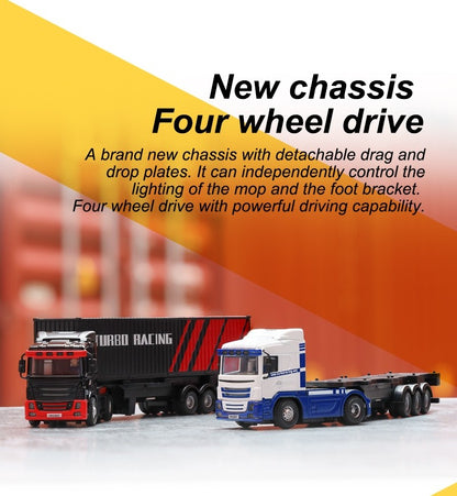 TURBO RACING C50 1/76 RC Semi trailer truck 4WD Full Proportional Steering - Remote Control Car