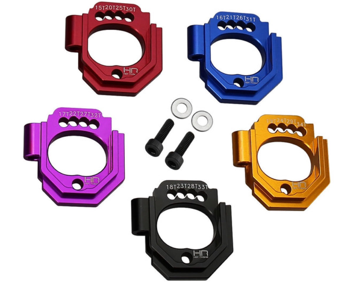 Hot Racing AMN18V Aluminum Motor Mount Set for 15–34T Pinions for ARRMA Mini