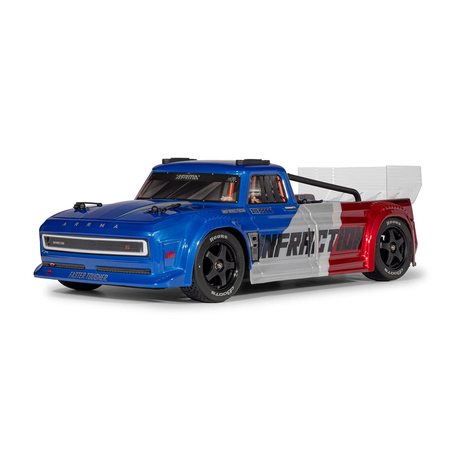 ARRMA INFRACTION 223S DSC 1/8 4X4 RTR Brushless Street Truck Blue and Red