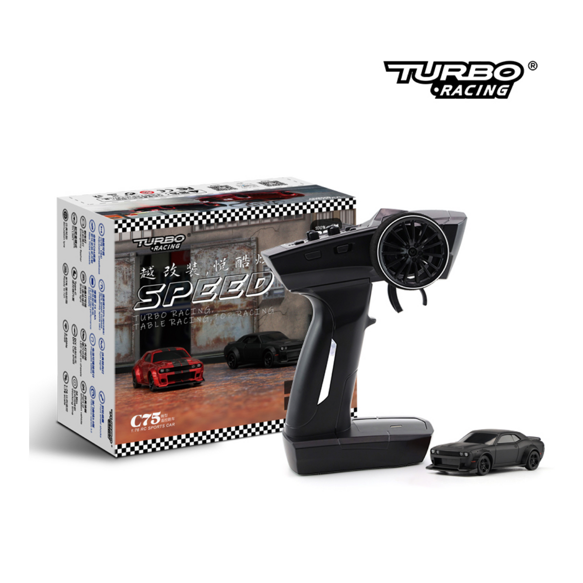 Turbo Racing C75 1/76 On-Road RC Car - Black