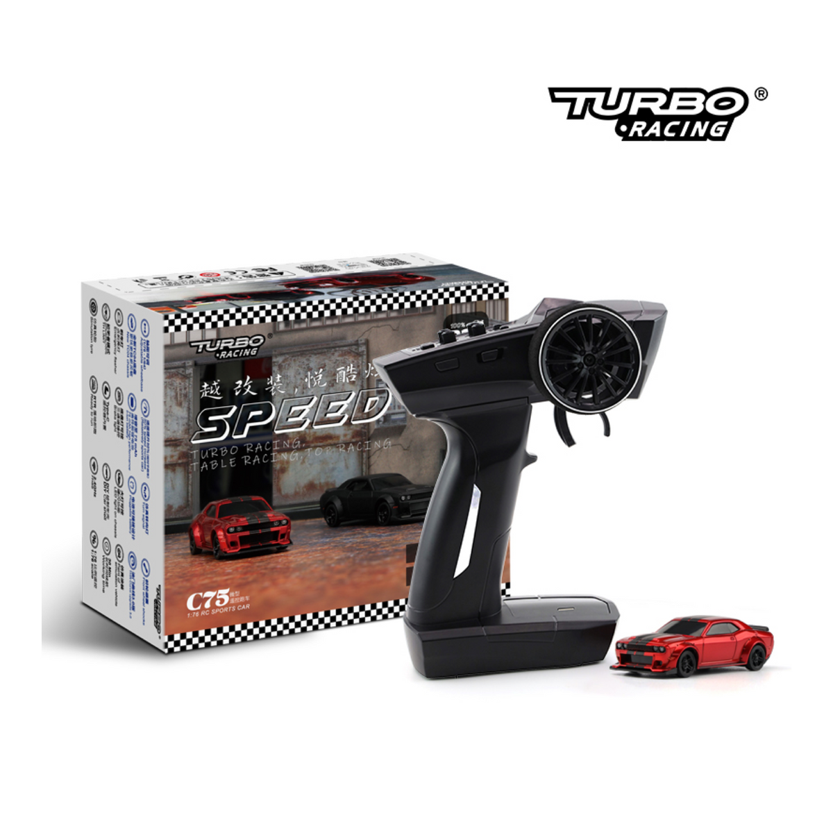 Turbo Racing C75 1/76 On-Road RC Car - Red