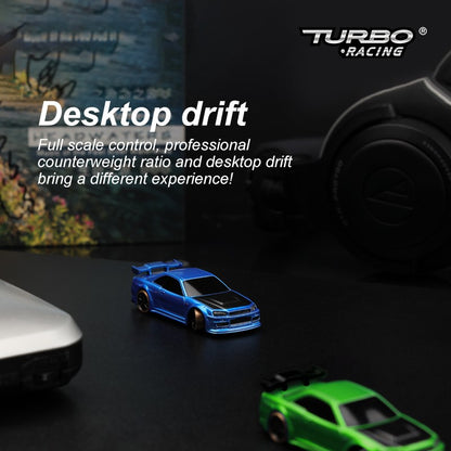 Turbo Racing 1:76 C64 Drift RC Car With Gyro Radio Full Proportional Toy RTR zw
