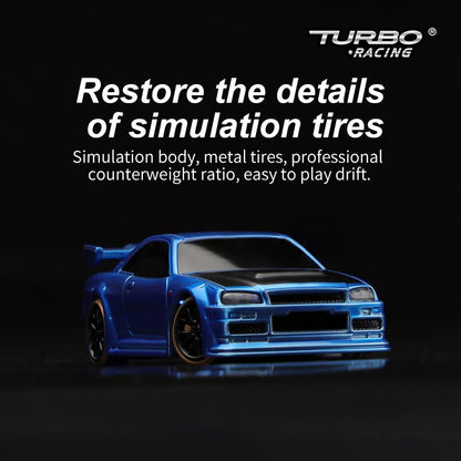Turbo Racing 1:76 C64 Drift RC Car With Gyro Radio Full Proportional Toy RTR zw