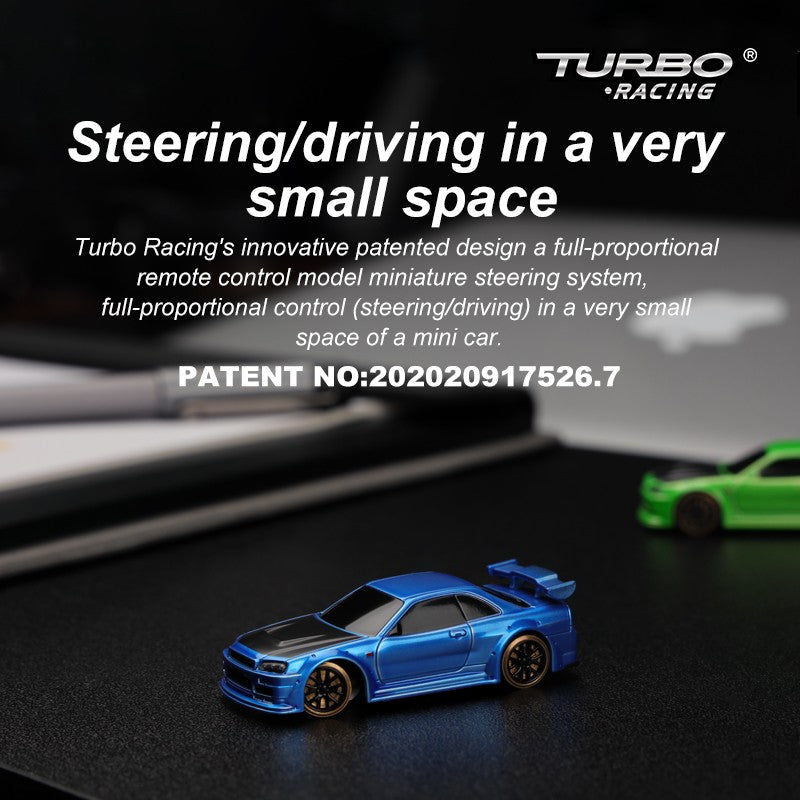 Turbo Racing 1:76 C64 Drift RC Car With Gyro Radio Full Proportional Toy RTR zw