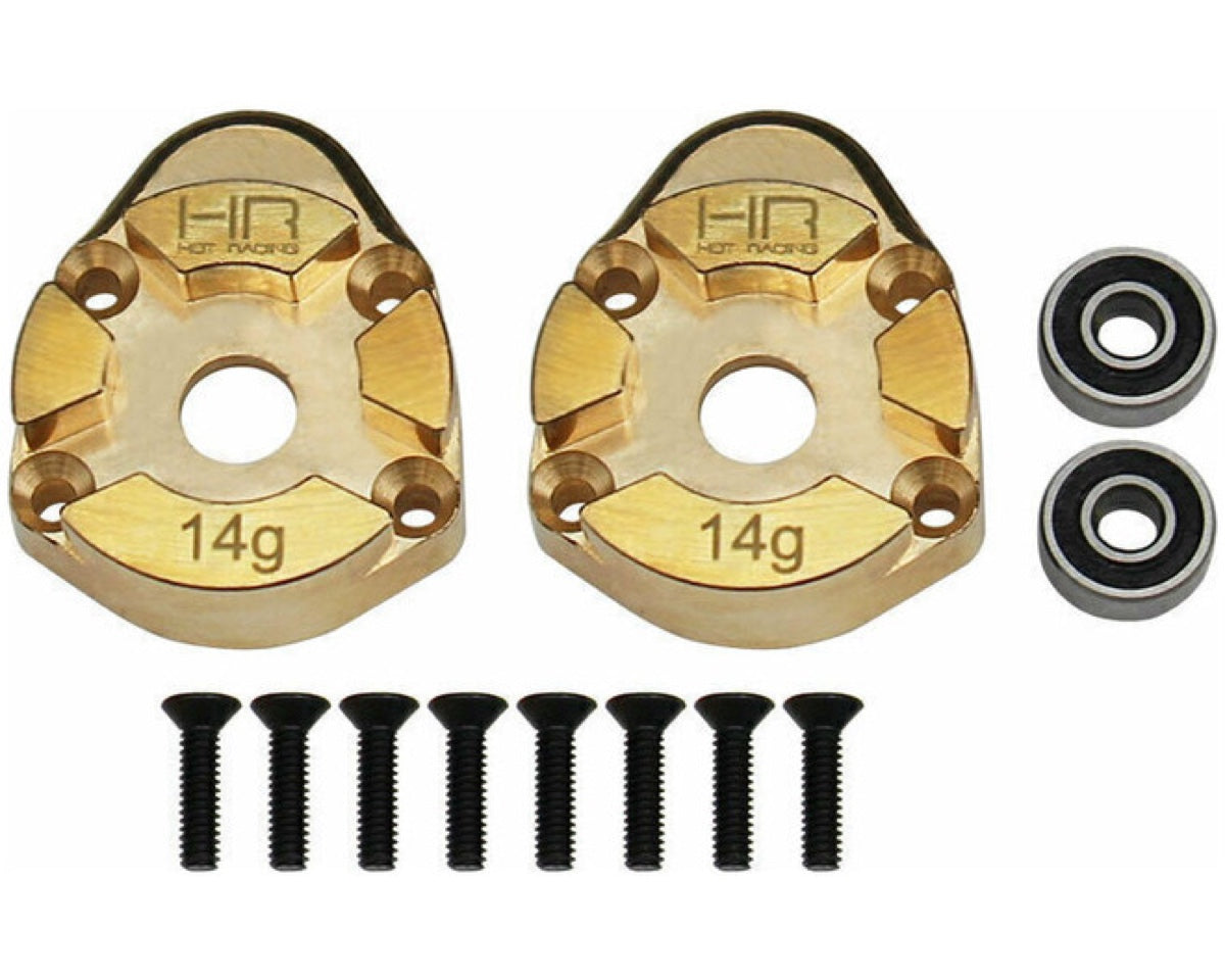 Hot Racing RACM21HC01 14 g Heavy-Duty Brass Outer Portal Housing for Redcat Ascent-18