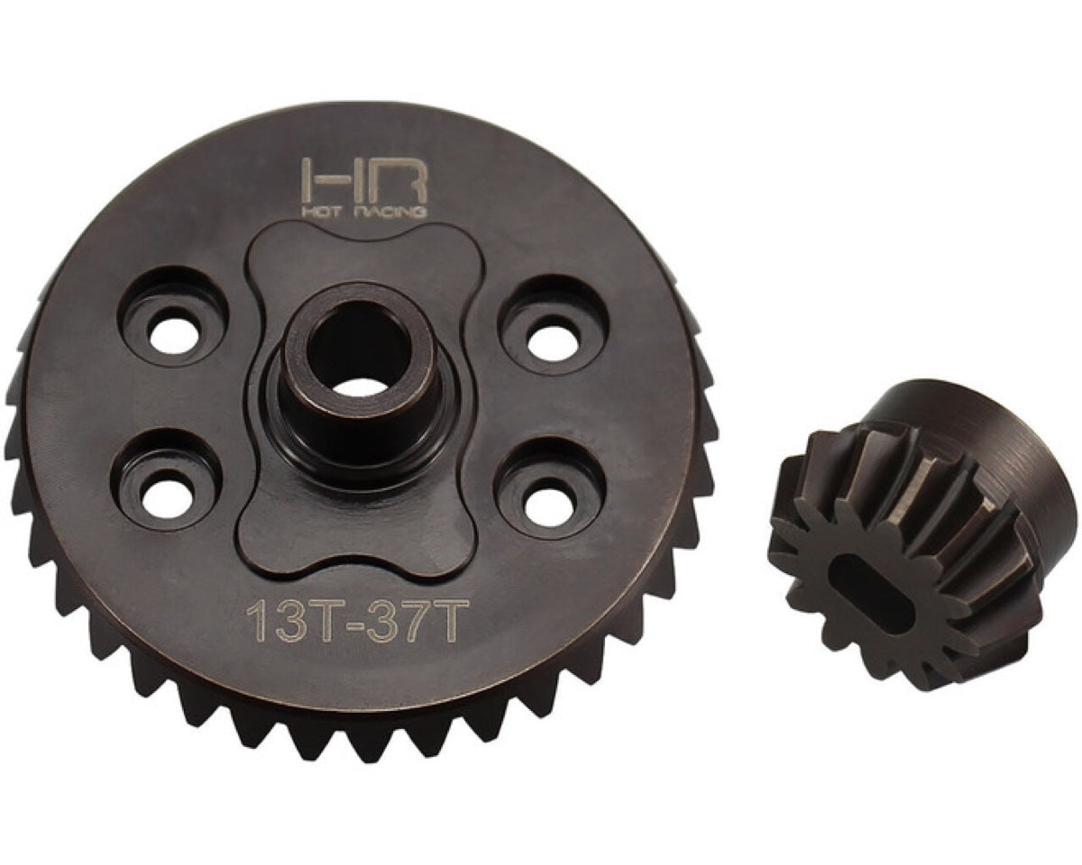 Hot Racing SMSLF3713C 37T/13T Helical Rear Gear Set for Traxxas Mini Slash Center Differential