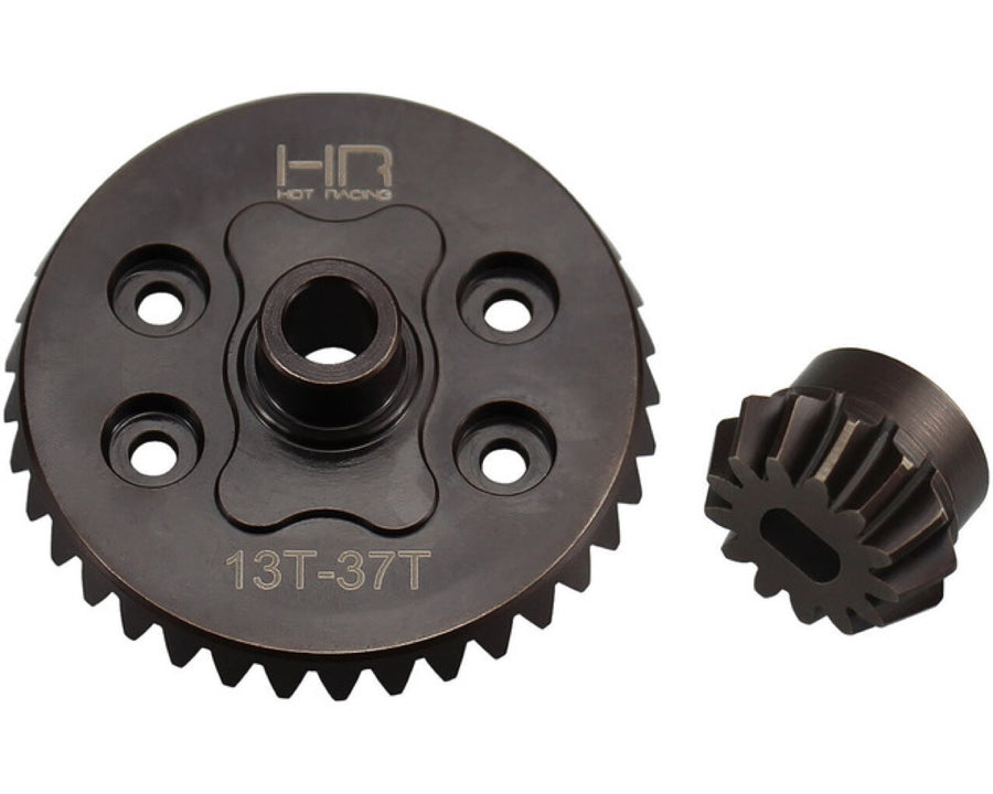 Hot Racing SMSLF3713C 37T/13T Helical Rear Gear Set for Traxxas Mini Slash Center Differential