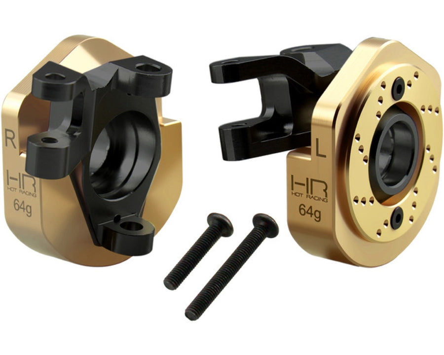 Hot Racing SXTT21XH Aluminum Steering Knuckles with Brass Weights for Axial AR45 / SCX10 III