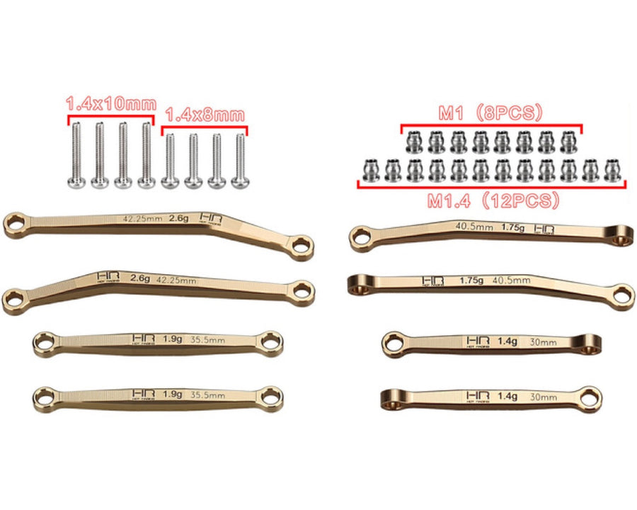 Hot Racing SXTY133H No-Flex Brass Link Set for Axial SCX30