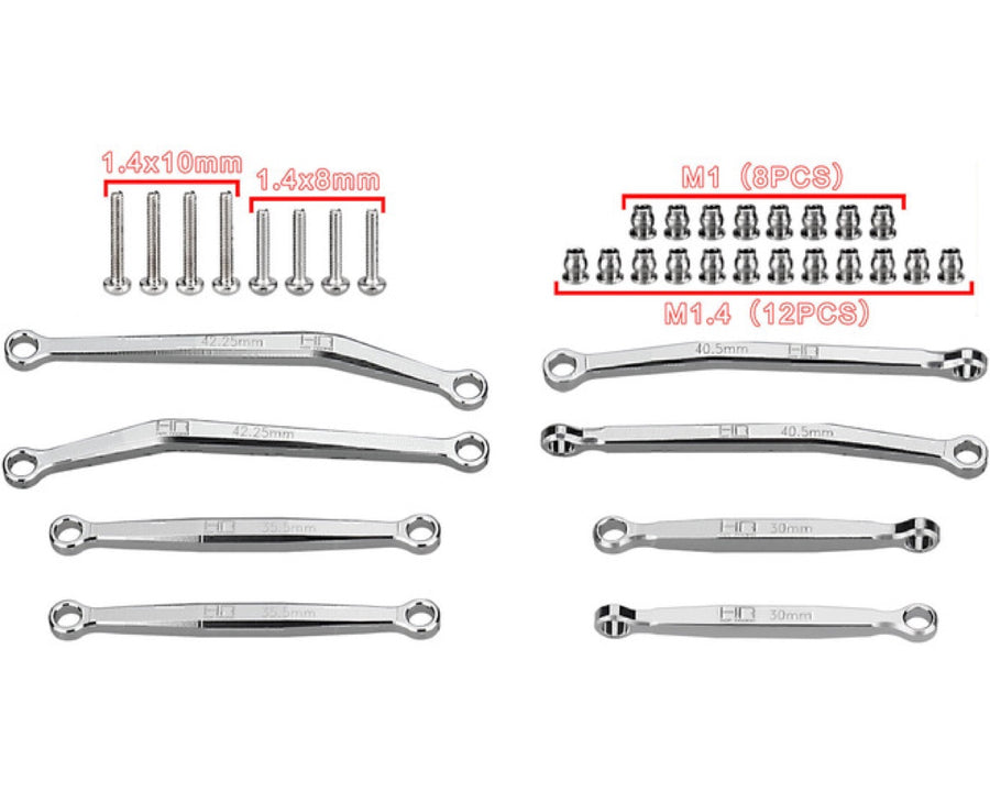 Hot Racing SXTY133X08 No-Flex T6 Aluminum Link Set for Axial SCX30
