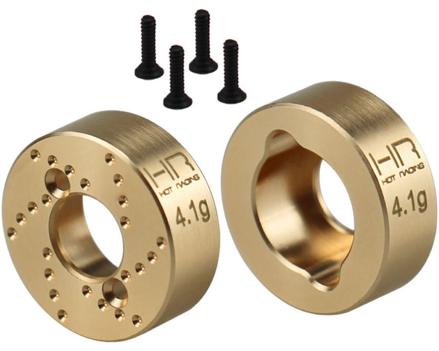 Hot Racing SXTY22H 4.1 g Brass Rear Hubs for Axial SCX30