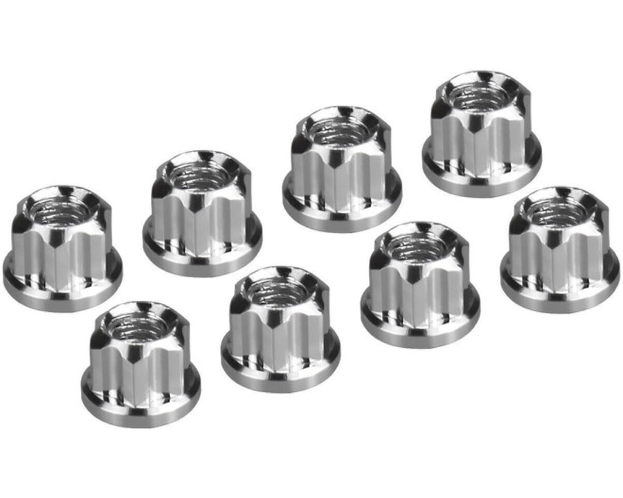 Hot Racing SXTY23N08 Silver Aluminum M2 Flanged Wheel Nuts for Axial SCX30