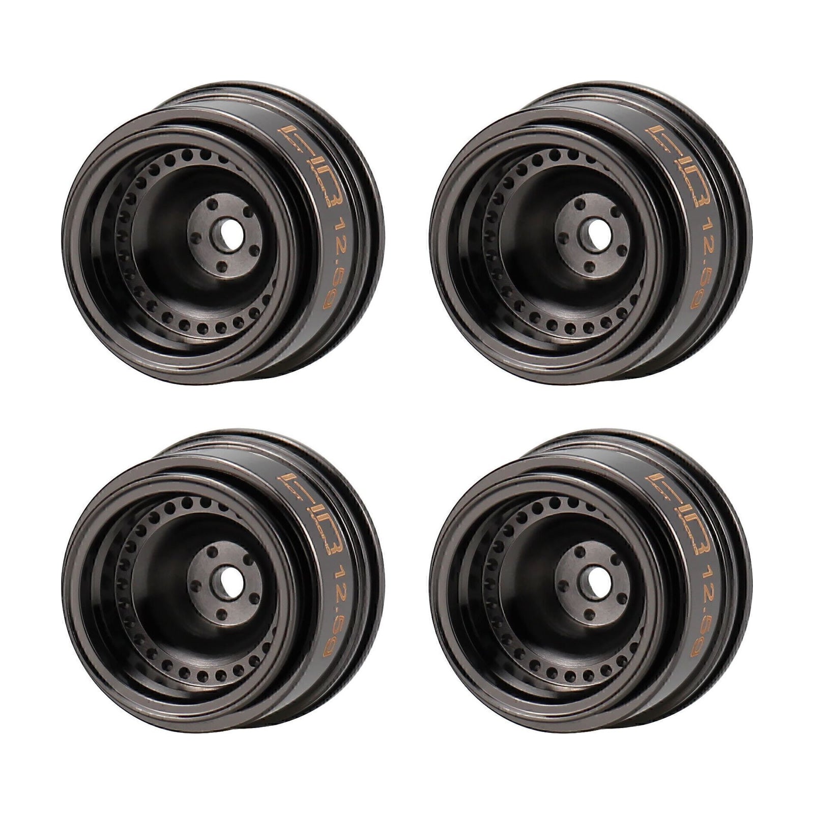 Hot Racing SXTY916H01 4 mm Offset Black Chrome Brass Wheel, 12.5 g, for Axial SCX30