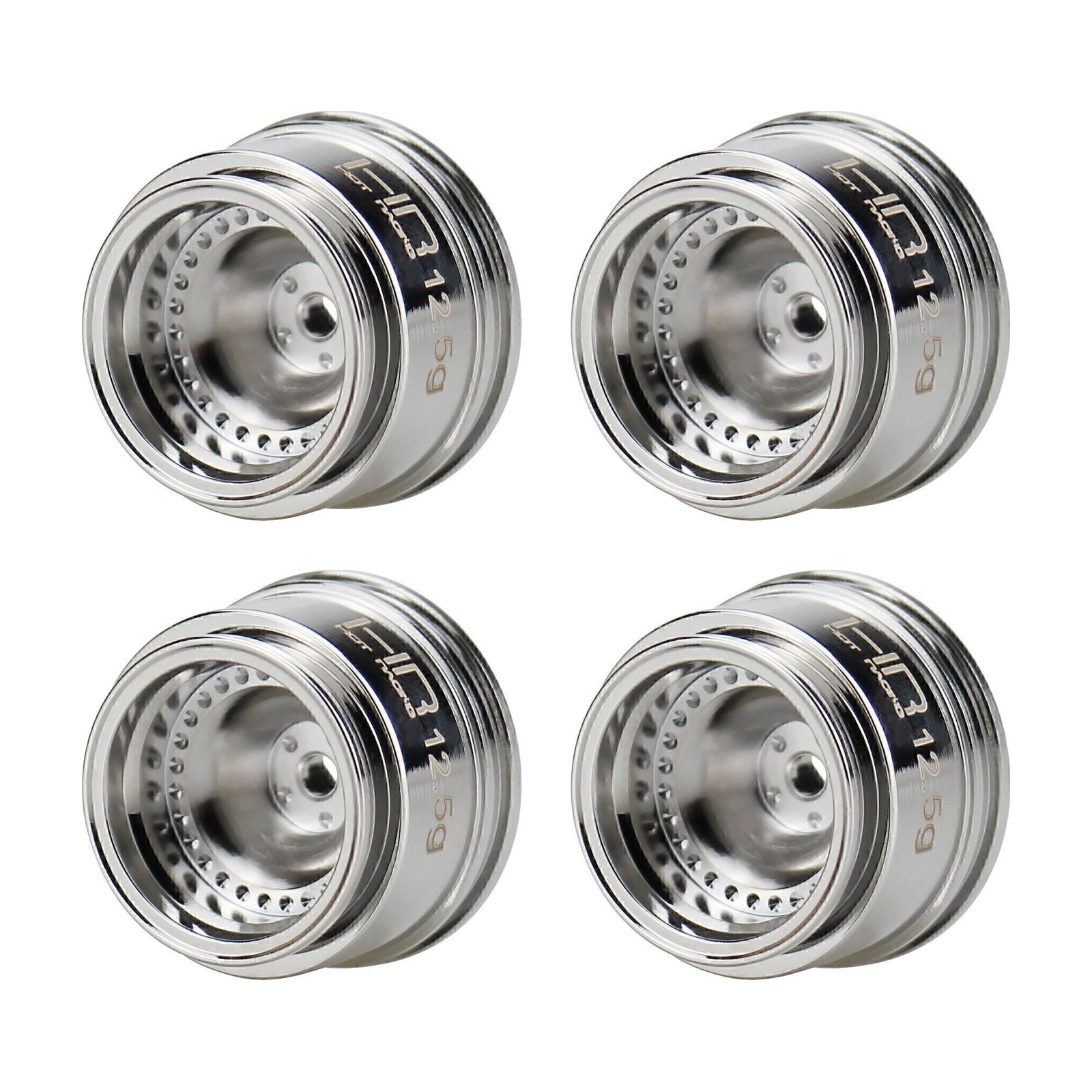 Hot Racing SXTY916H08 4 mm Offset Chrome Brass Wheel, 12.5 g, for Axial SCX30