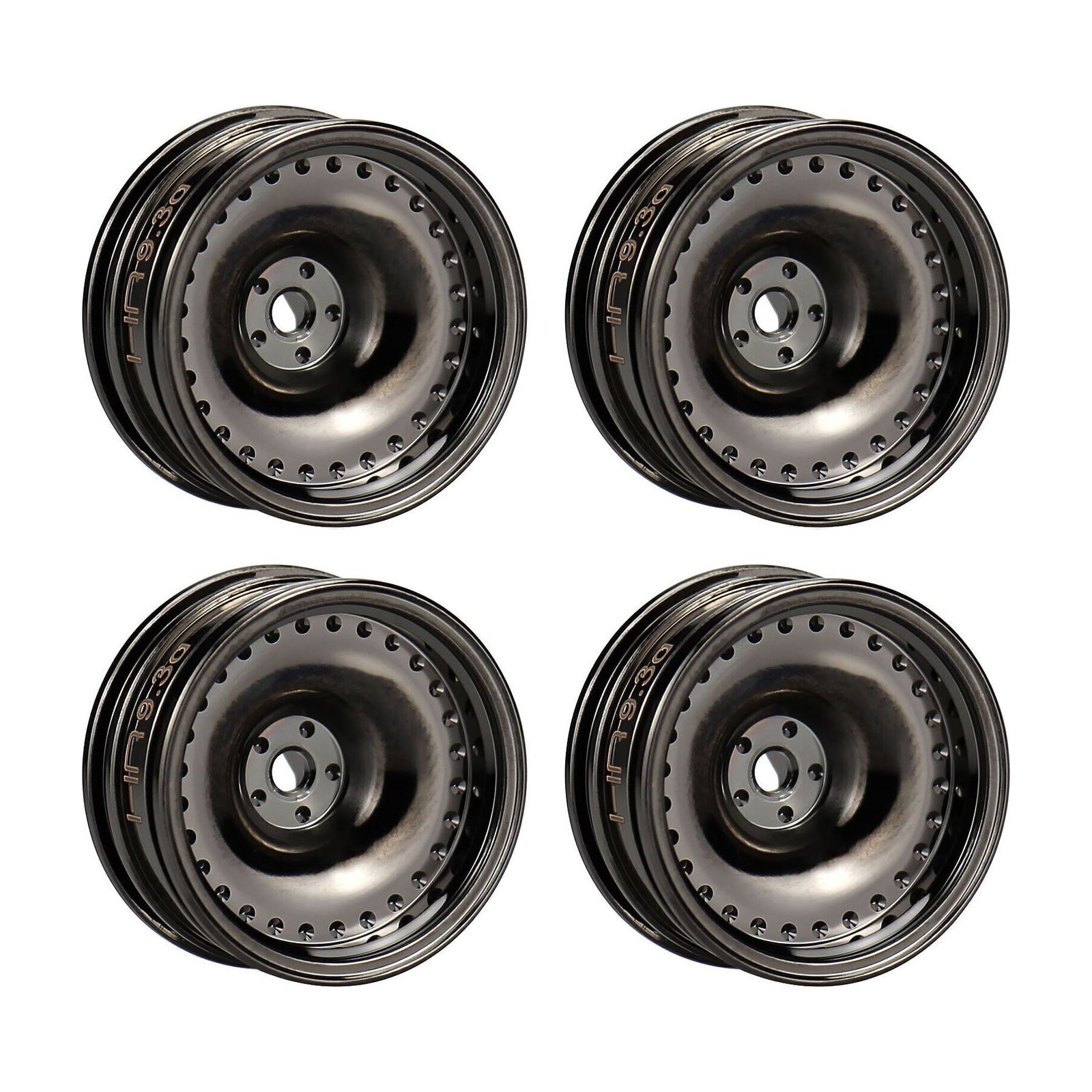 Hot Racing SXTY919H01 Black Chrome Brass Wheels, 9.3 g, for Axial SCX30