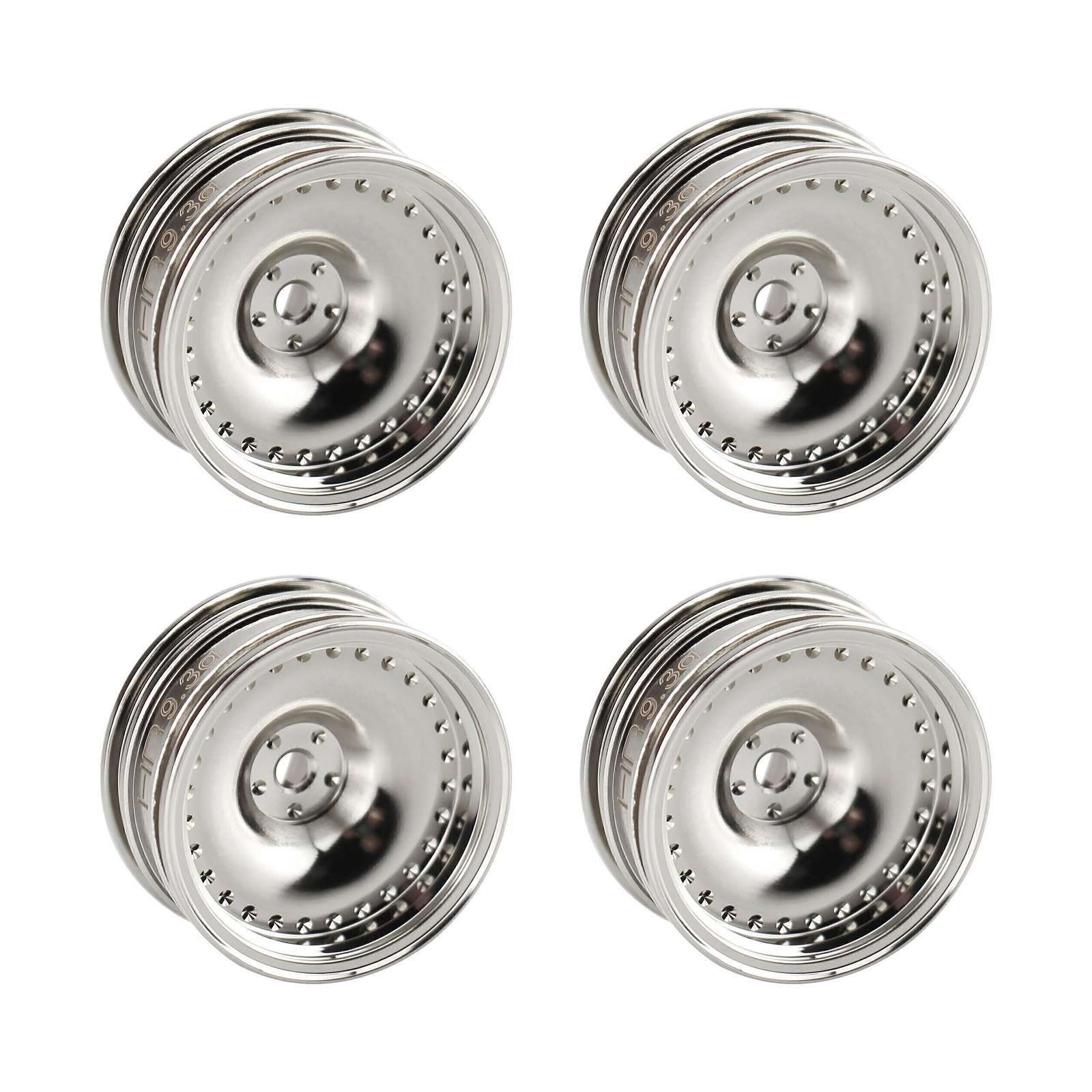 Hot Racing SXTY919H08 4 mm Offset Chrome Brass Wheel, 9.3 g, for Axial SCX30