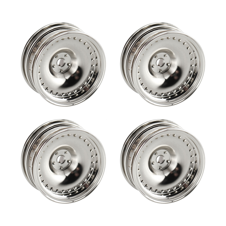 Hot Racing SXTY919H08 4 mm Offset Chrome Brass Wheel, 9.3 g, for Axial SCX30