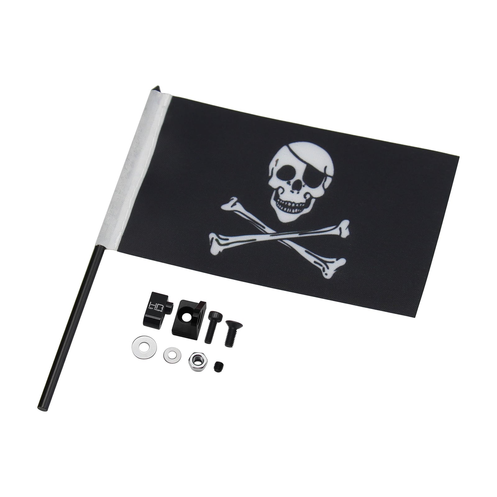 Hot Racing TXMT330GM Jolly Roger Flag with Aluminum Mount for Traxxas TRX-4MT