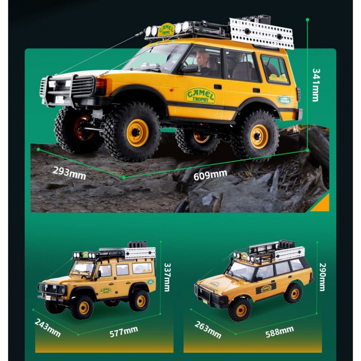 FMS FCX10 Land Rover Defender 110 Camel Trophy 1/10 RC Crawler RTR