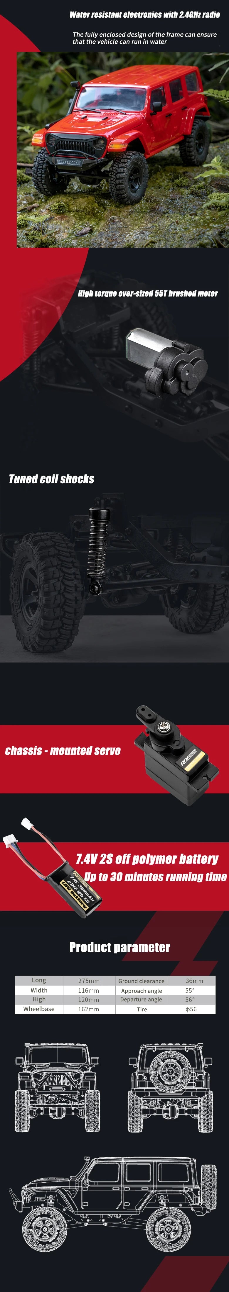 FMS 1/18 Scale Fire Horse RC Crawler RTR