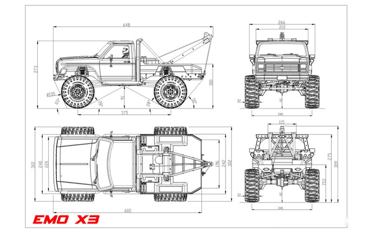 Cross RC EMO XL 6X6 1/8 Scale Crawler RTR - Red