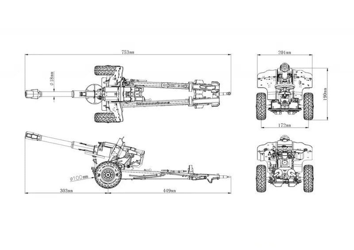 Cross RC Crorssrc Limited Edition 1:12 D20 towed howitzer model