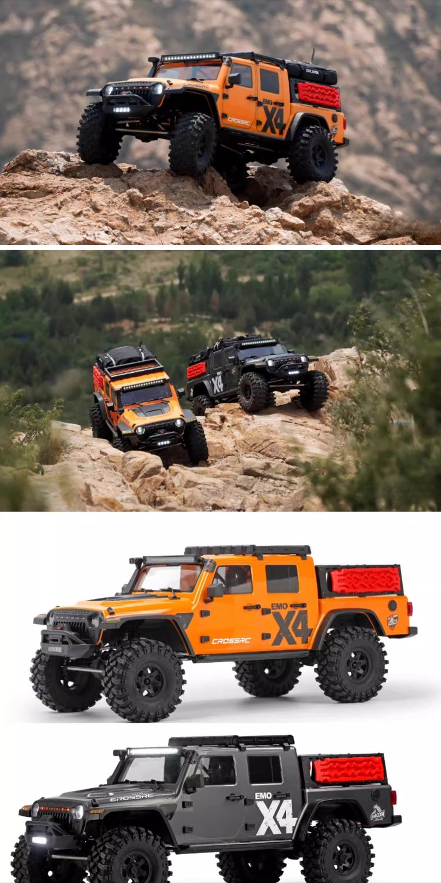 CROSSRC EMO X4 Big Leopard RC Car 4WD RTR 1:8 Climbing Crawler Off Road Rescue Vehicle
