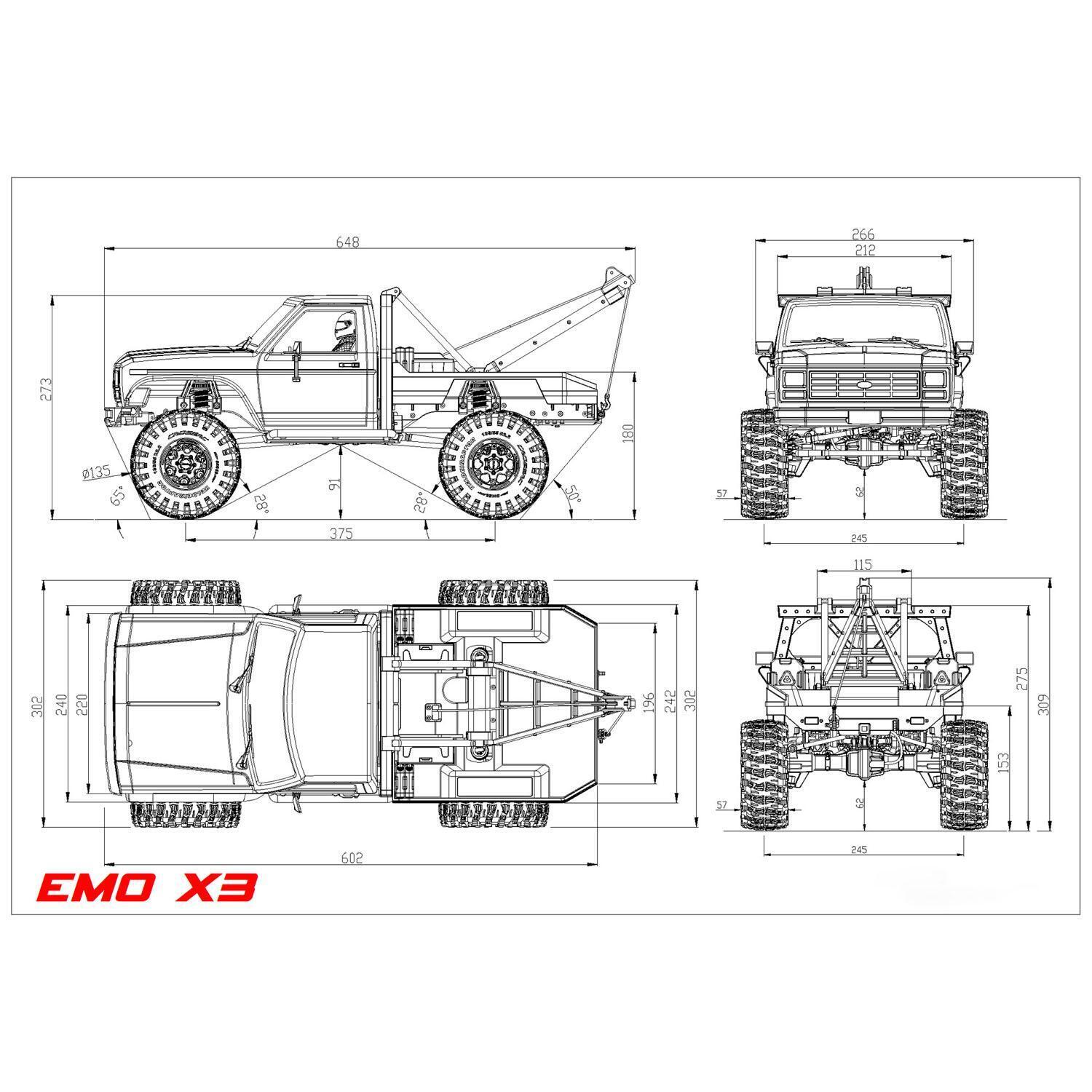 CROSSRC EMO X3 Northeastern Tigers 4WD RC Car 1:8 Climbing Crawler Off Road Rescue Vehicle