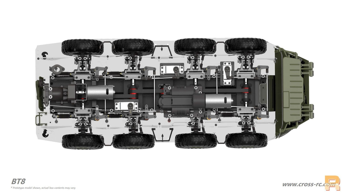 CROSSRC BT8 Rhino 8WD 1:12 RC Simuliertes Militärfahrzeug RC Radpanzer Amphibienmodell Spielzeug KIT/RTR