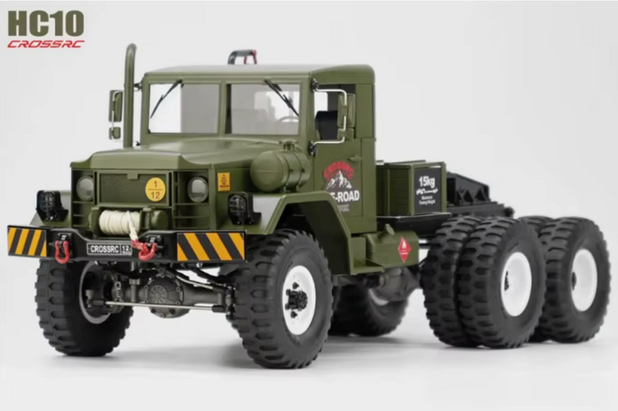 CROSSRC HC10 Military Truck 1:12 RC Car 6WD Transport Off-Road Tractor 10 Tires Dual Speed Vehicle KIT/RTR