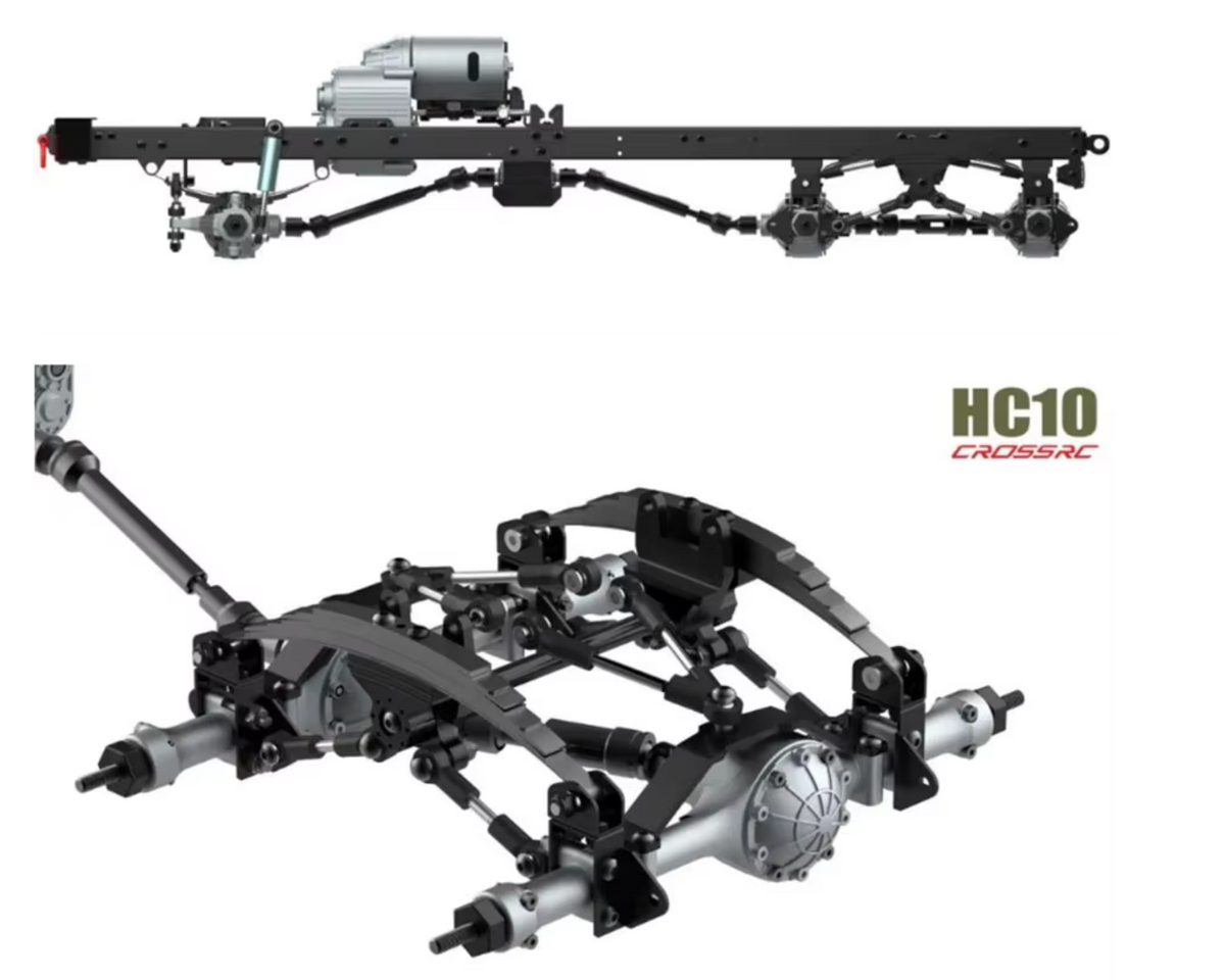 CROSSRC HC10 Military Truck 1:12 RC Car 6WD Transport Off-Road Tractor 10 Tires Dual Speed Vehicle KIT/RTR