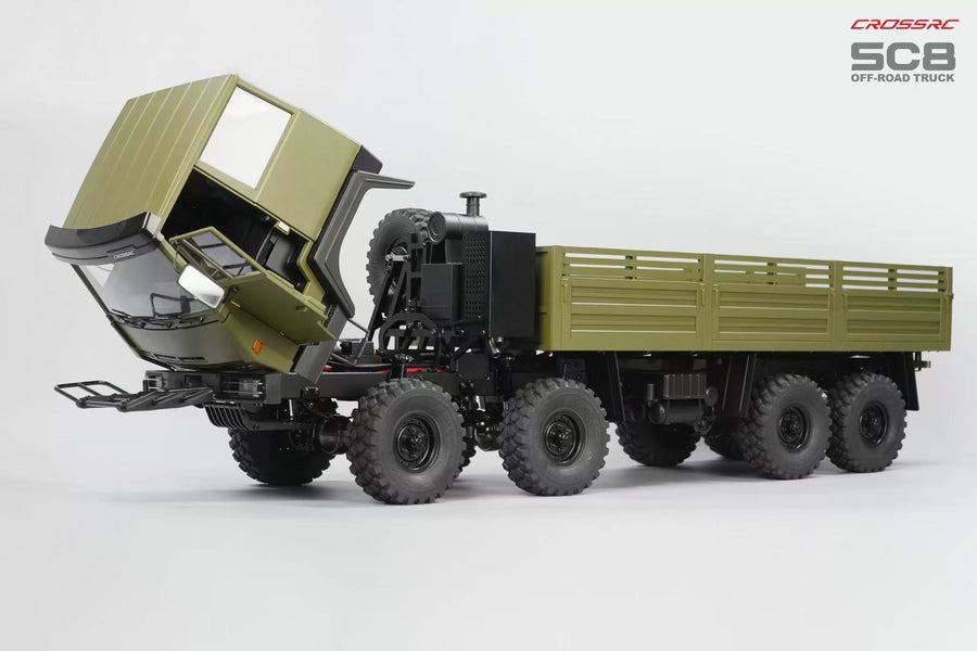 CROSSRC SC8 Metal Version 1:12 RC Military Truck 8X8 RC Car Dual Front Axle Steering Simulation Off-Road Vehicle KIT/RTR