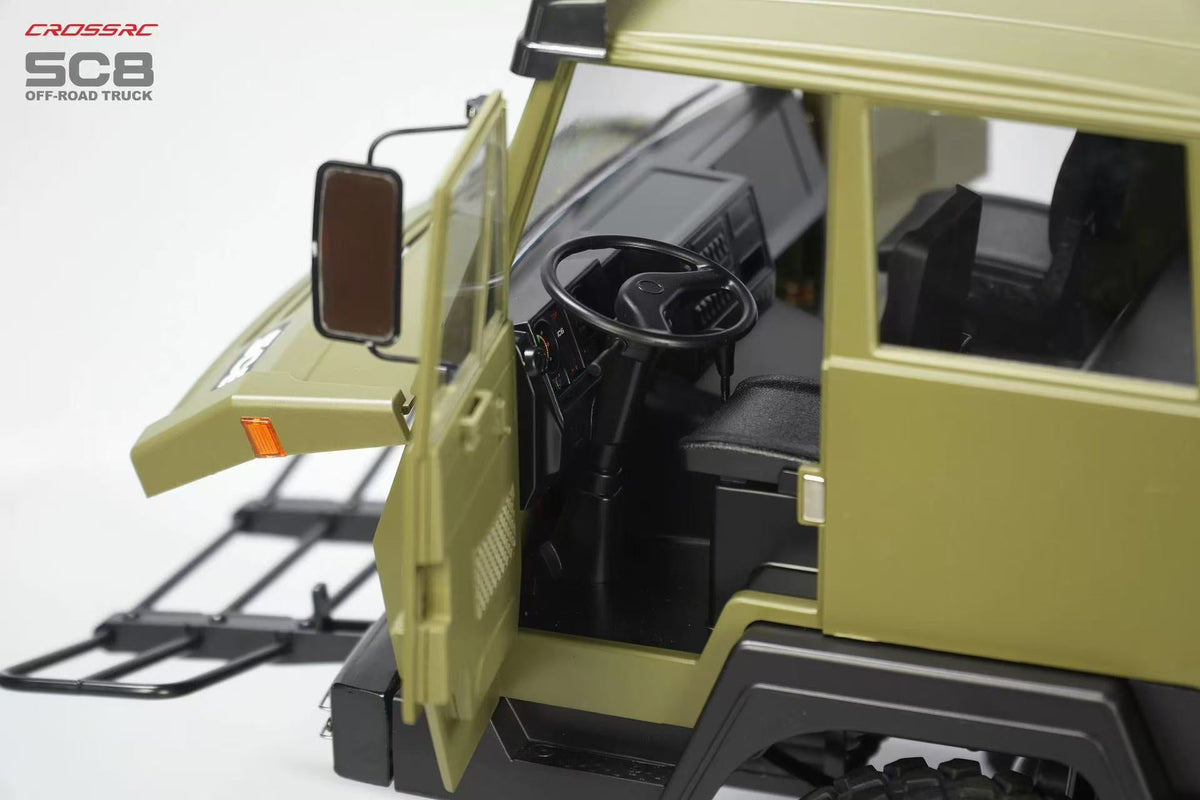 CROSSRC SC8 Metallversion 1:12 RC Militär-LKW 8X8 RC-Auto Duale Vorderachsenlenkung Simulation Offroad-Fahrzeug KIT/RTR