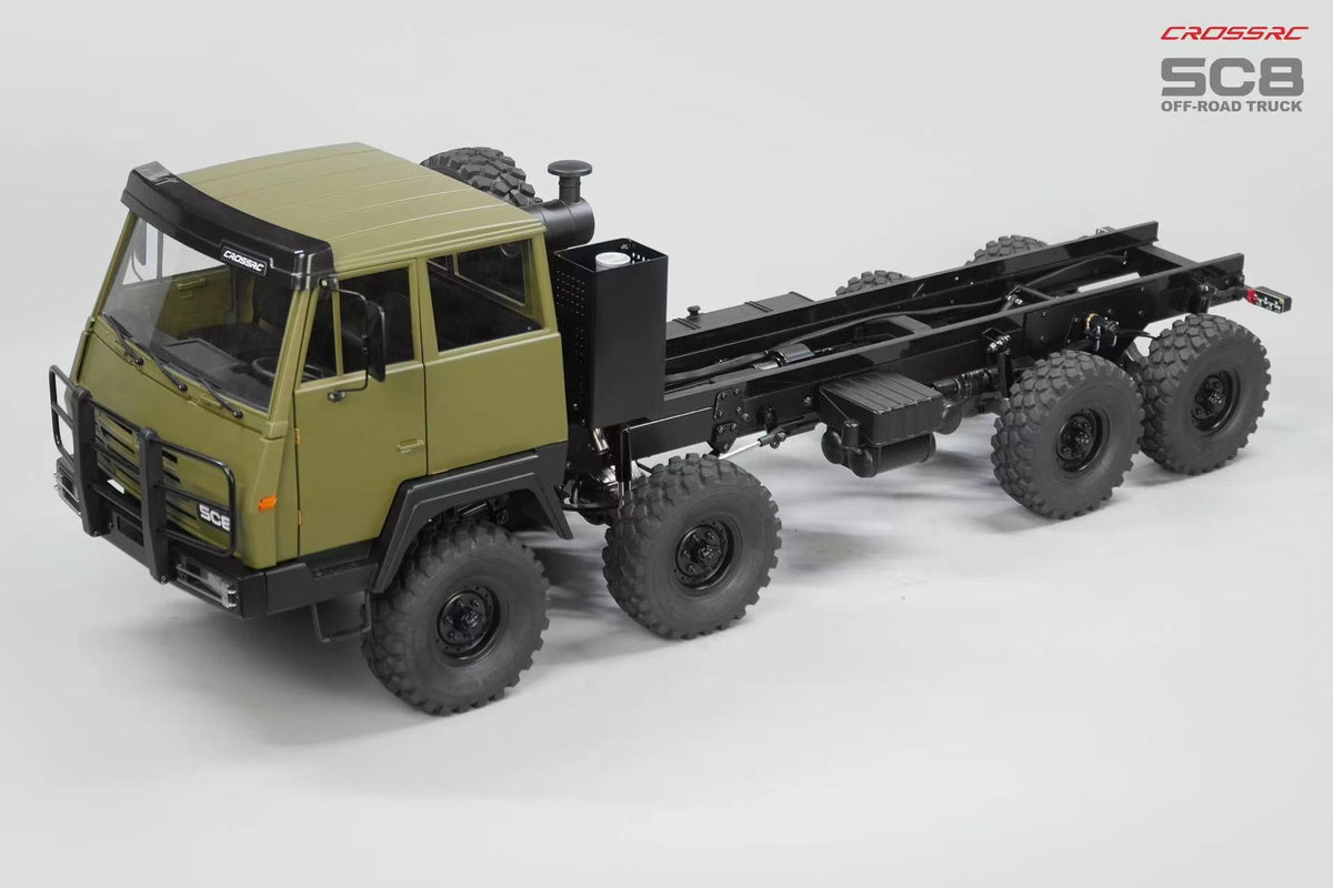 CROSSRC SC8 Metallversion 1:12 RC Militär-LKW 8X8 RC-Auto Duale Vorderachsenlenkung Simulation Offroad-Fahrzeug KIT/RTR